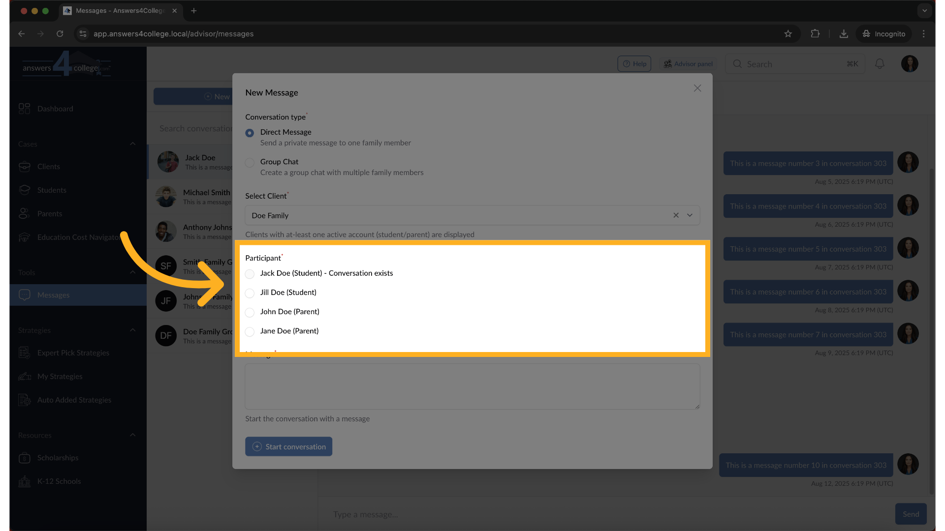 Choosing the Participant
