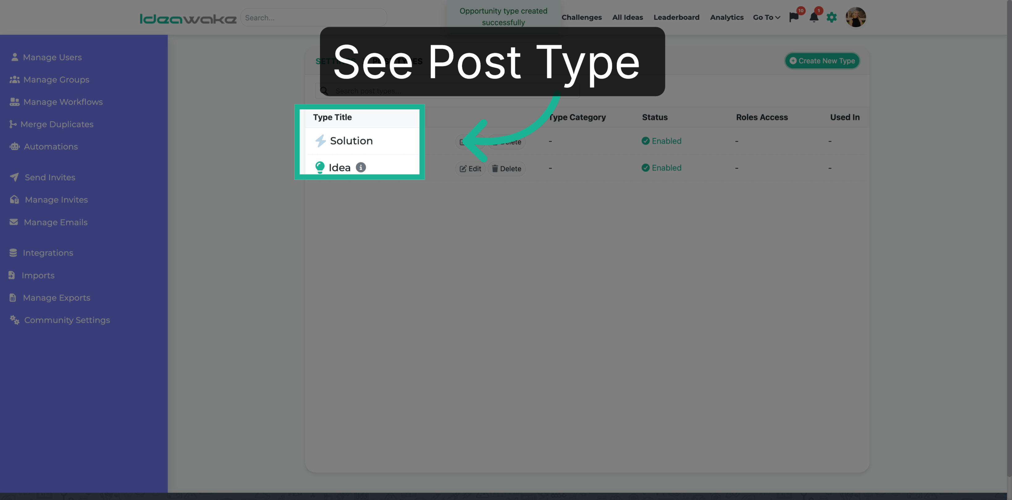 See Created Post Type