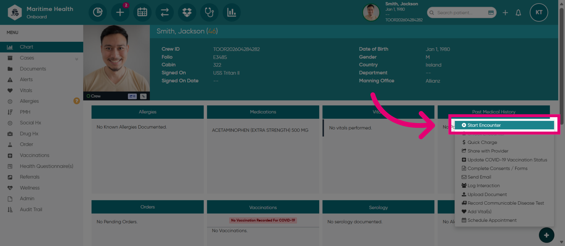 Start New Patient Encounter