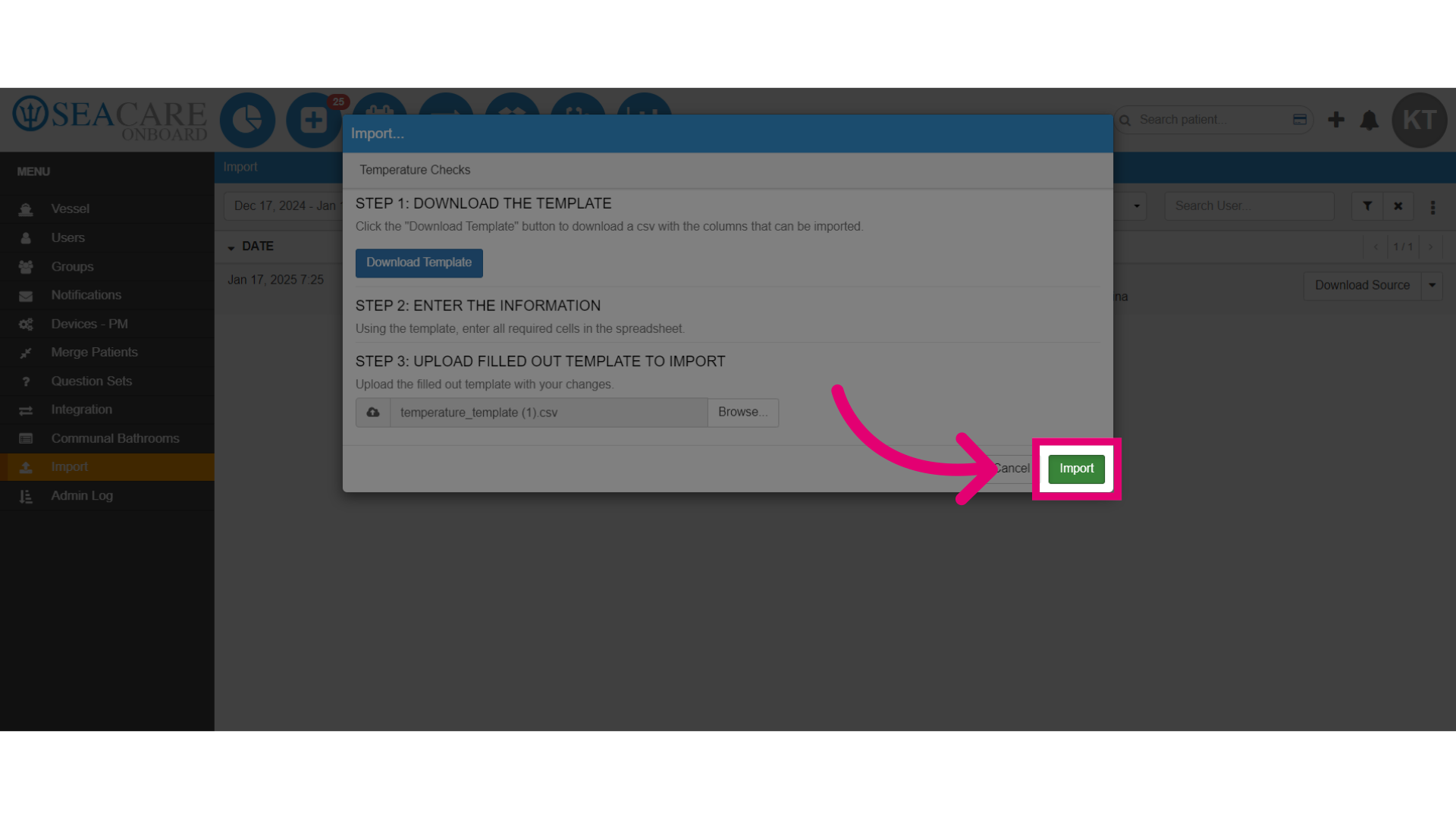 Click 'Import'