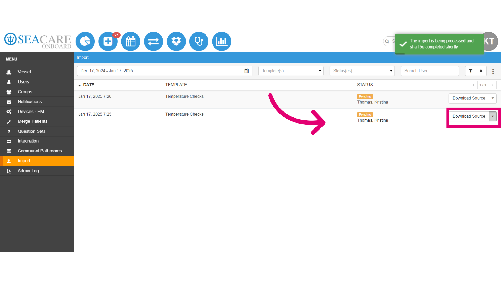 Download the completed template data