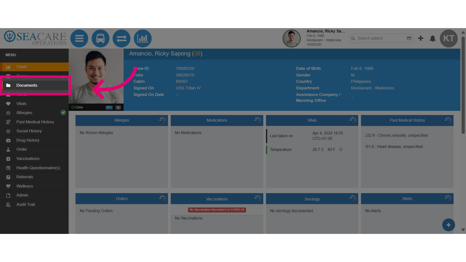 Select the 'Documents' module