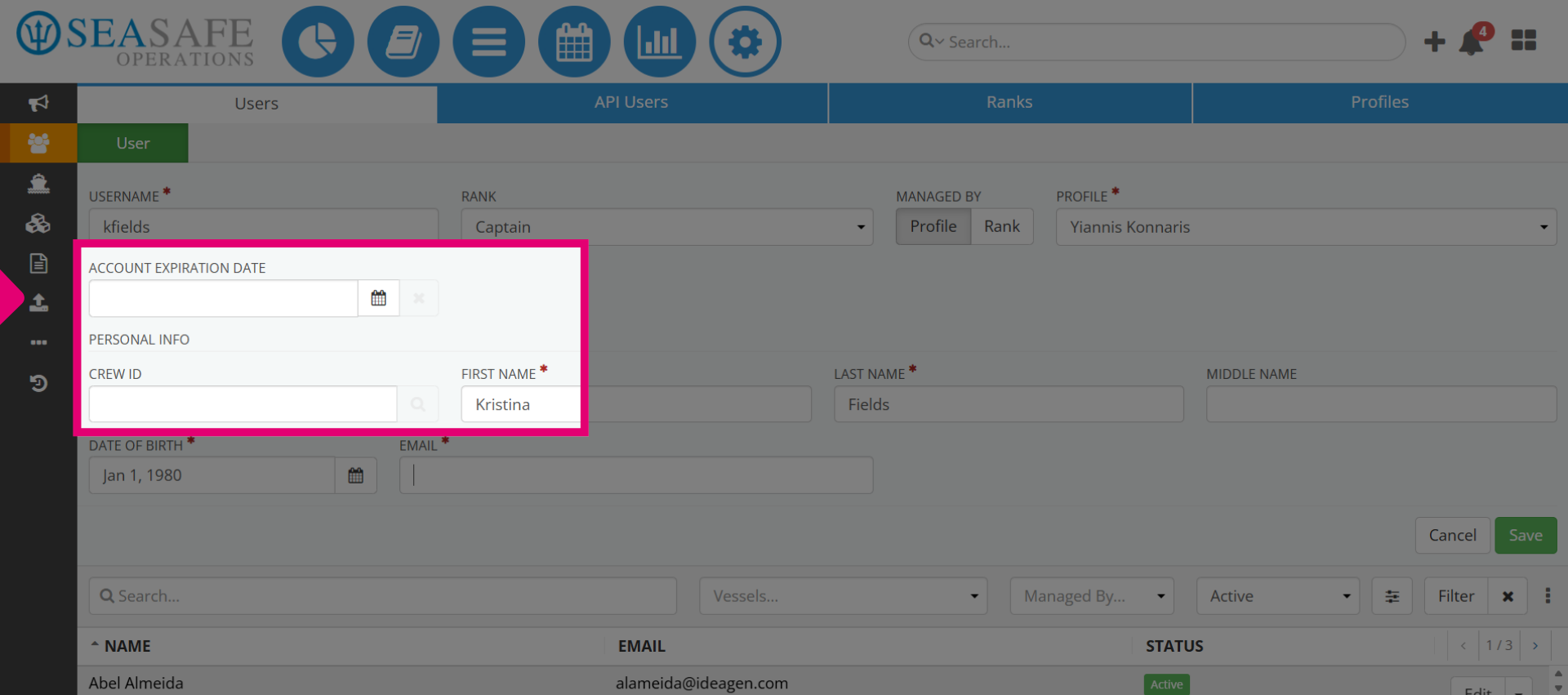 Add Account Expiration or Crew