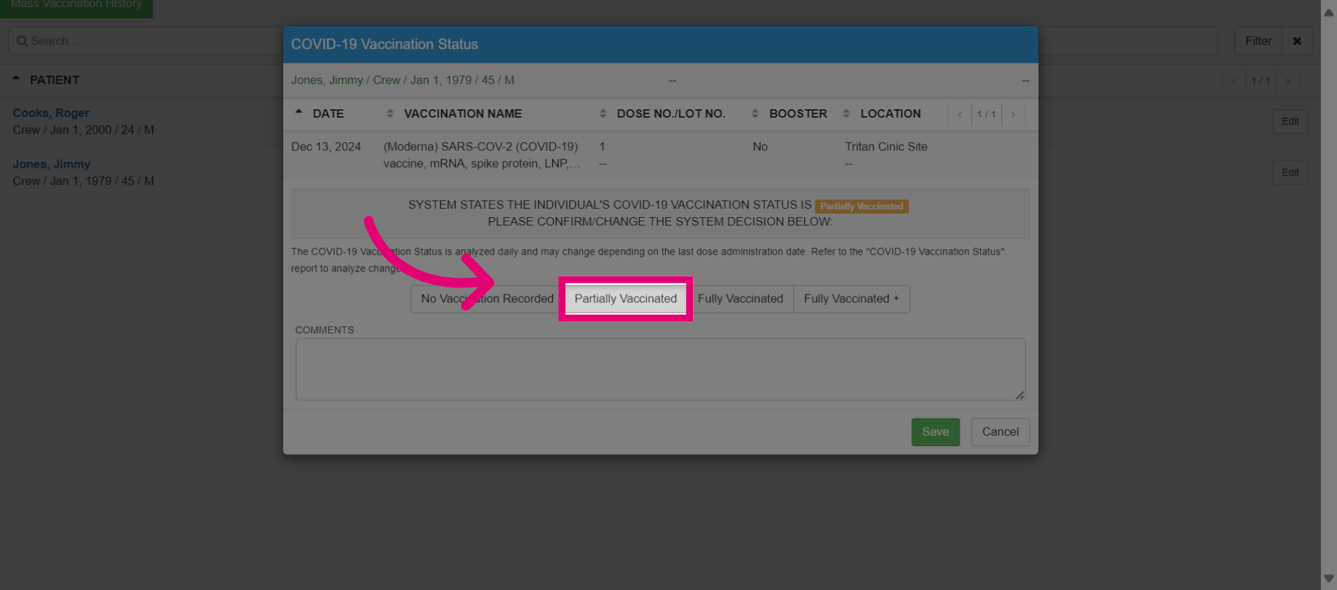 Confirm COVID-19 Vaccination Status