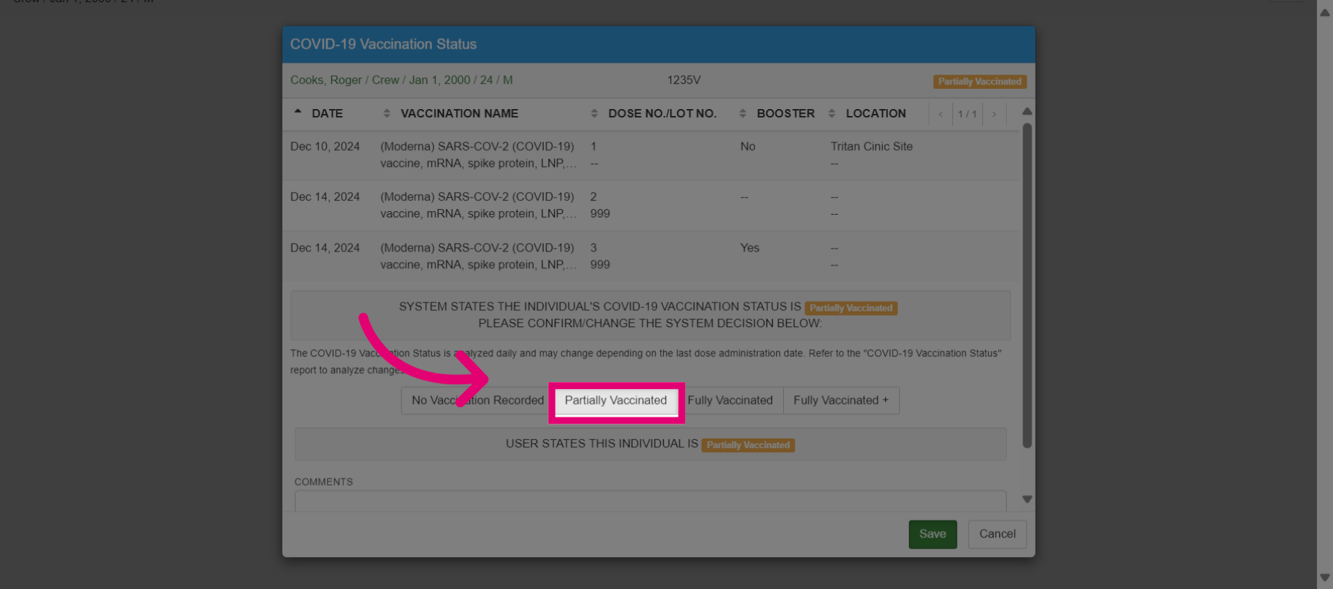 Confirm COVID-19 Vaccination Status