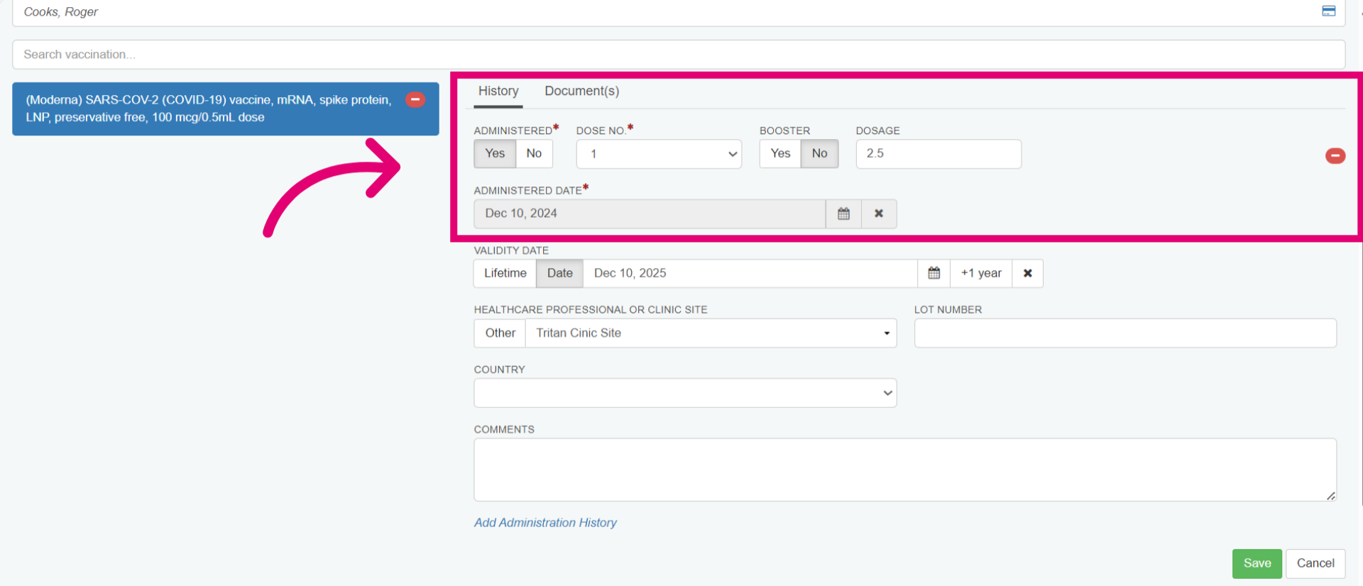 Complete required fields