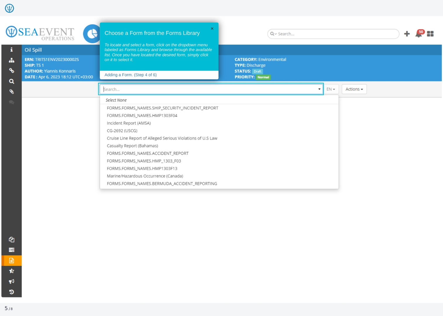 Choose a Form from the Forms Library