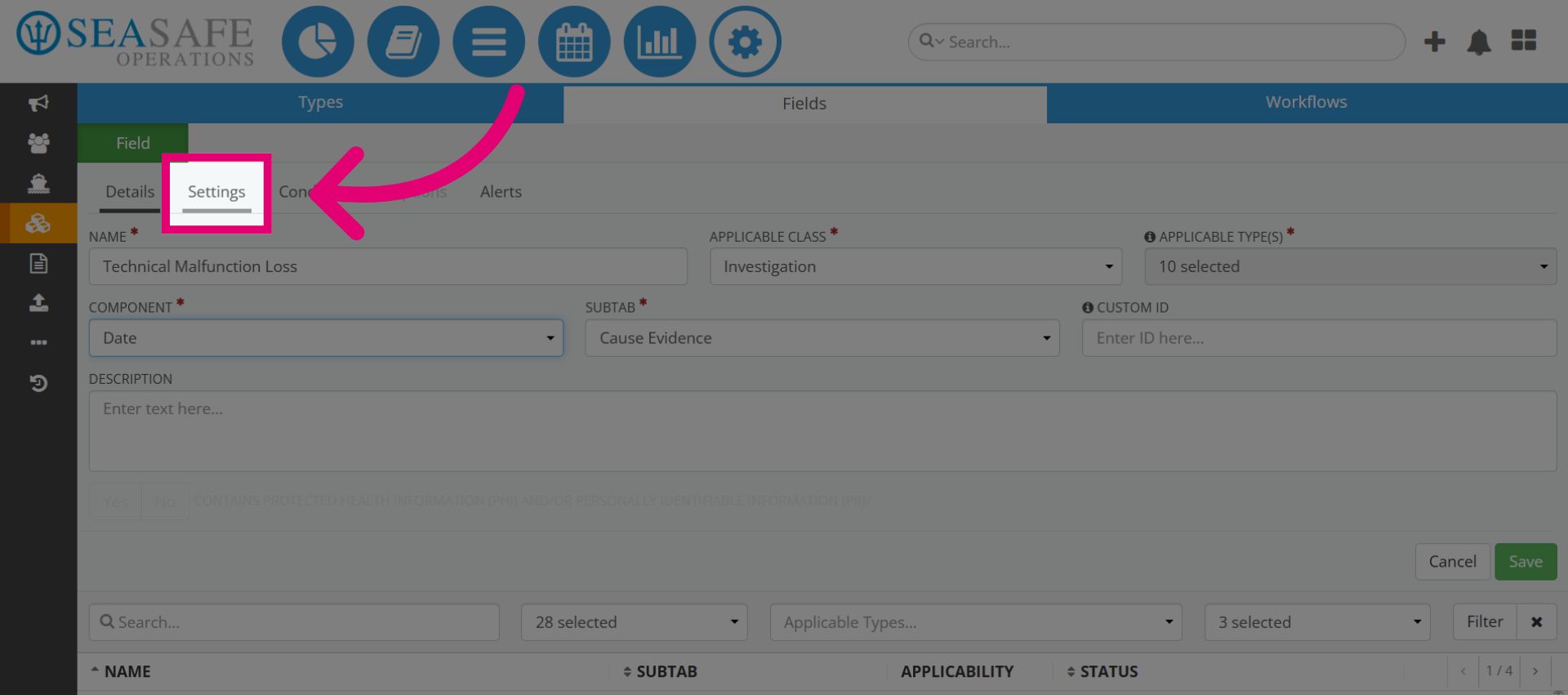 Open Settings Menu