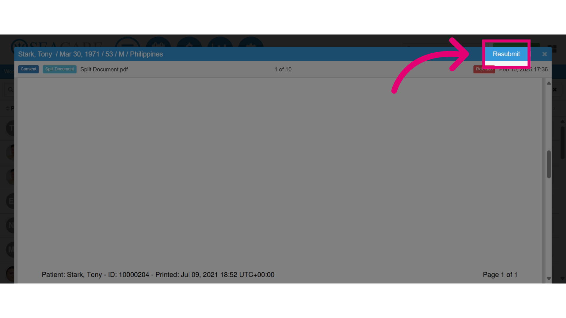 Select 'Resubmit'