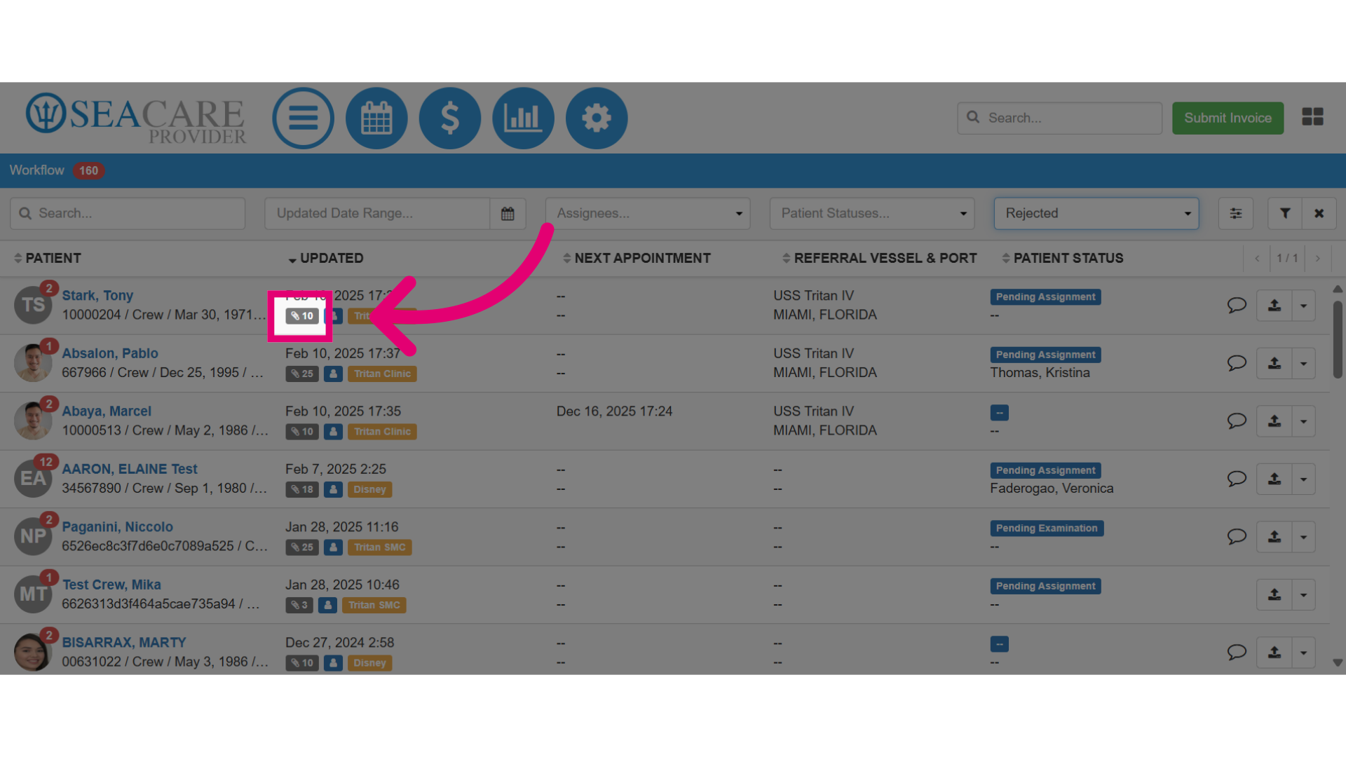 Select the documents button