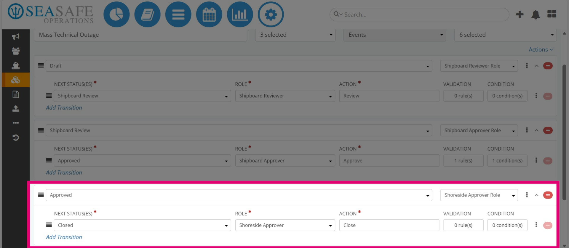 Add section for Approved Status