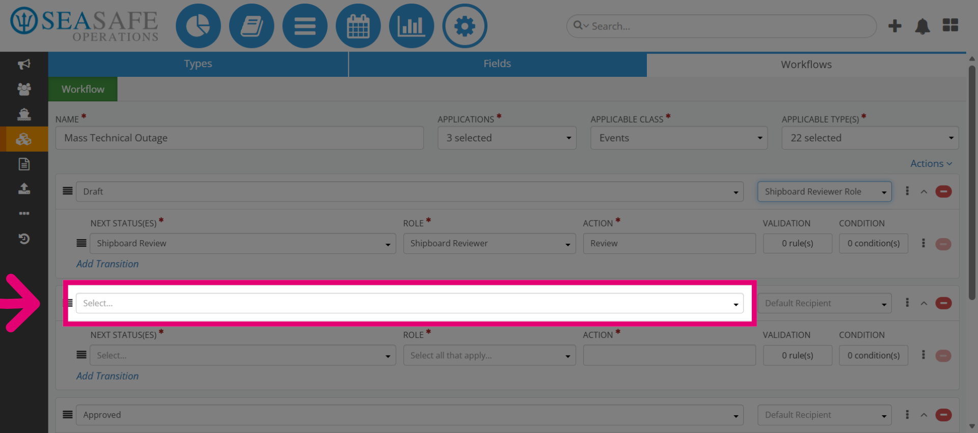 Open Status Selection Again