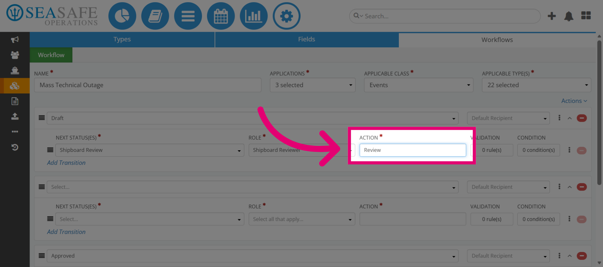 Select Default Recipient Option
