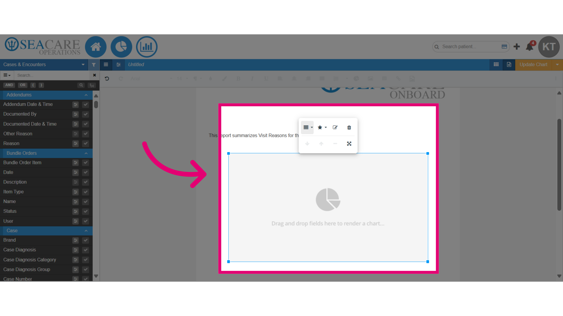 Chart is automatically added