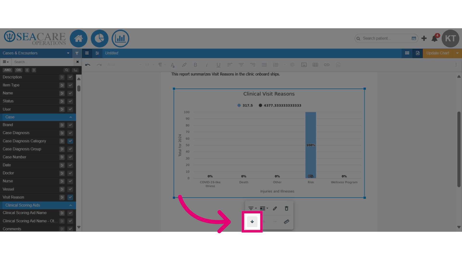 Click 'Drill Down Chart'