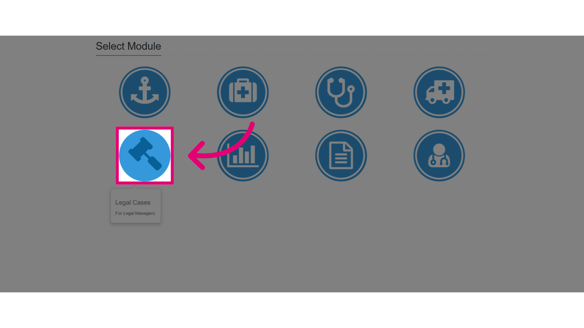 Select the Legal module