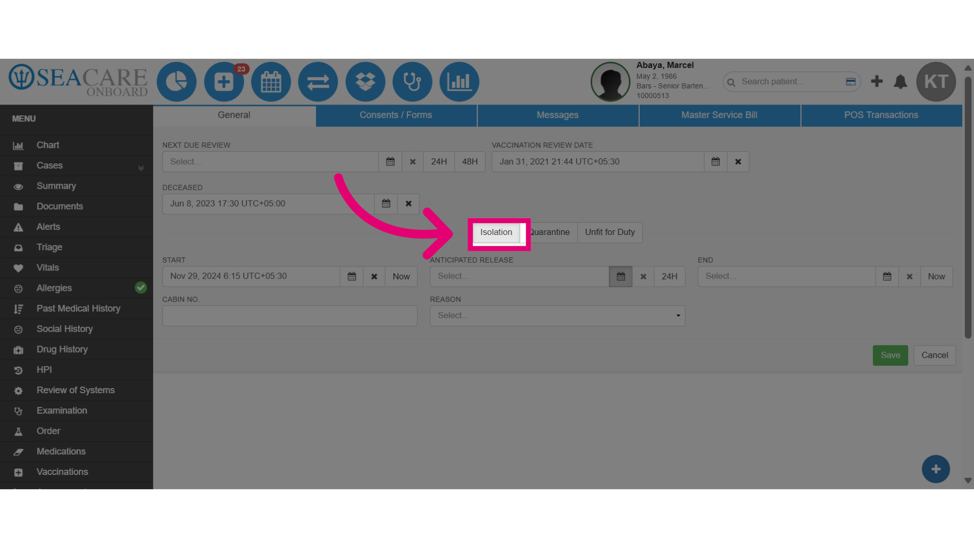 Select the 'Isolation' sub-tab