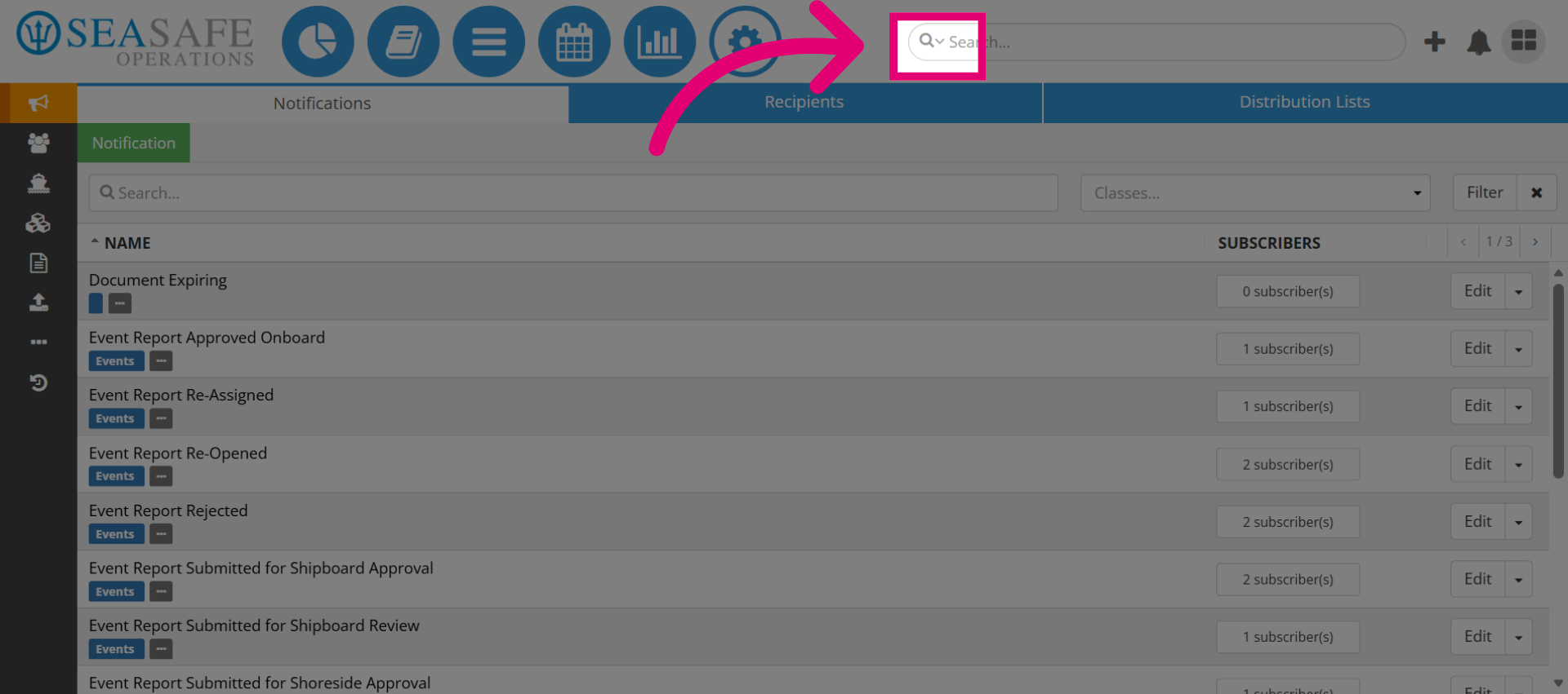 Use 'Global Search' to locate reports