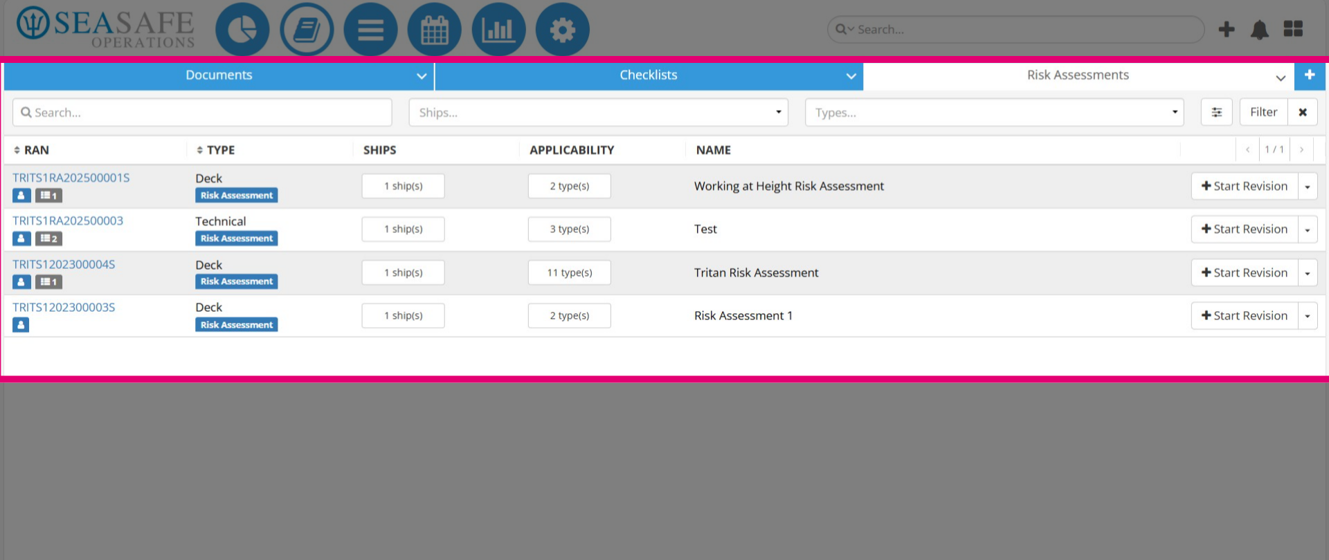 'Risk Assessment' tab