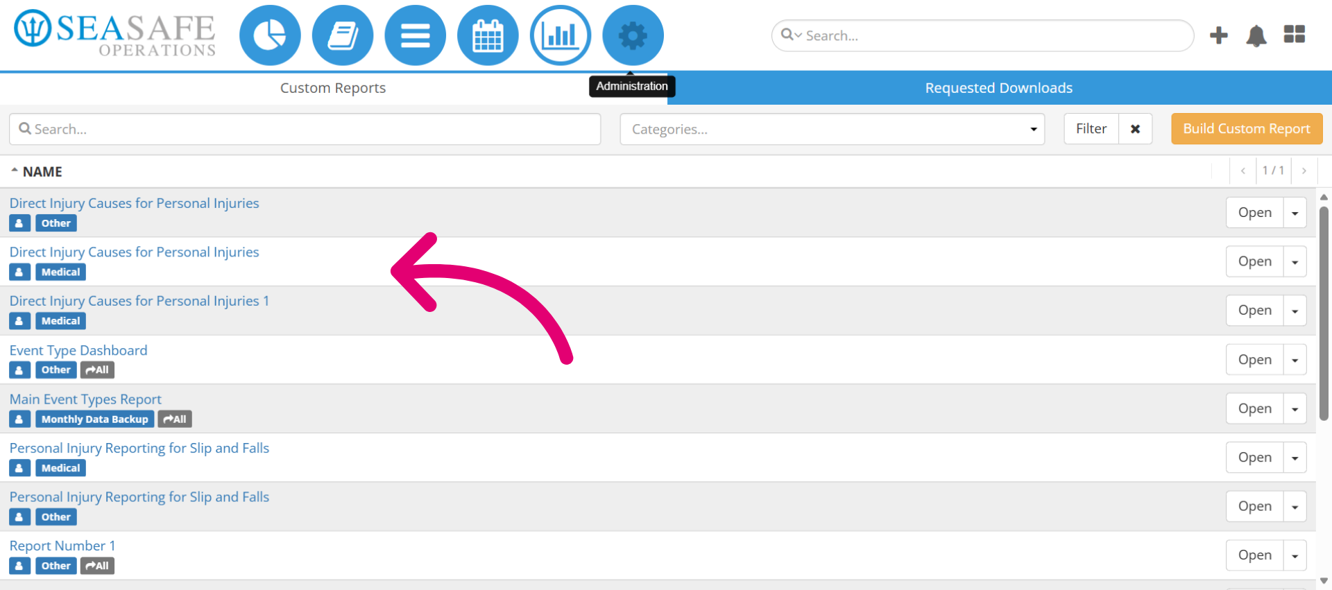 Access Custom Reports