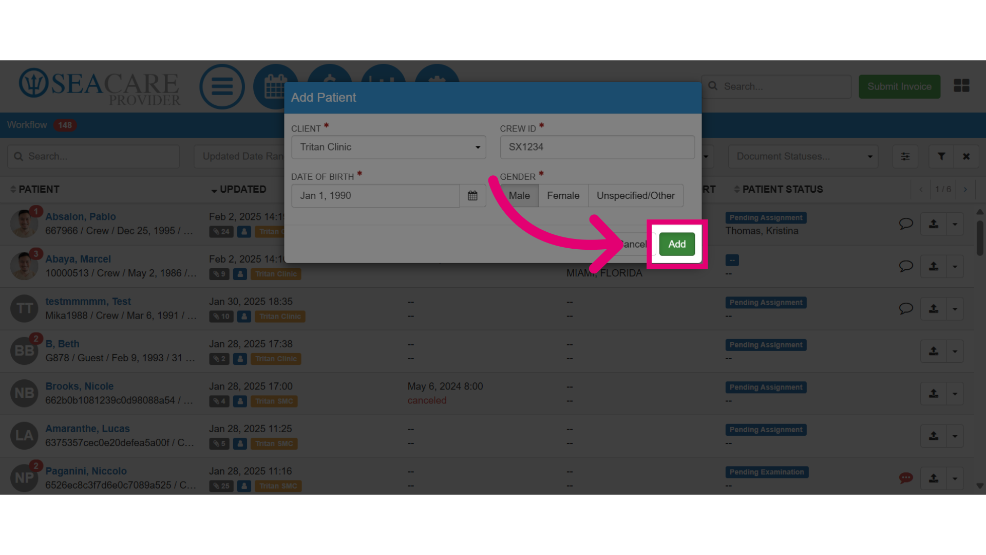 Select 'Add'