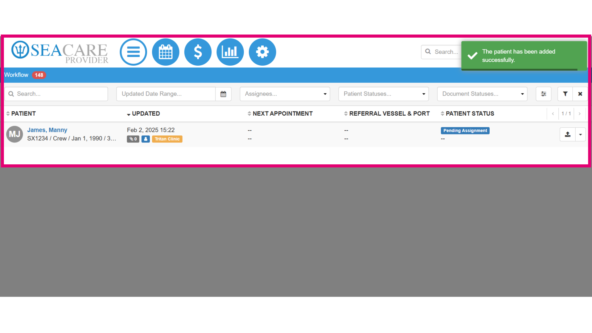 View the patient information