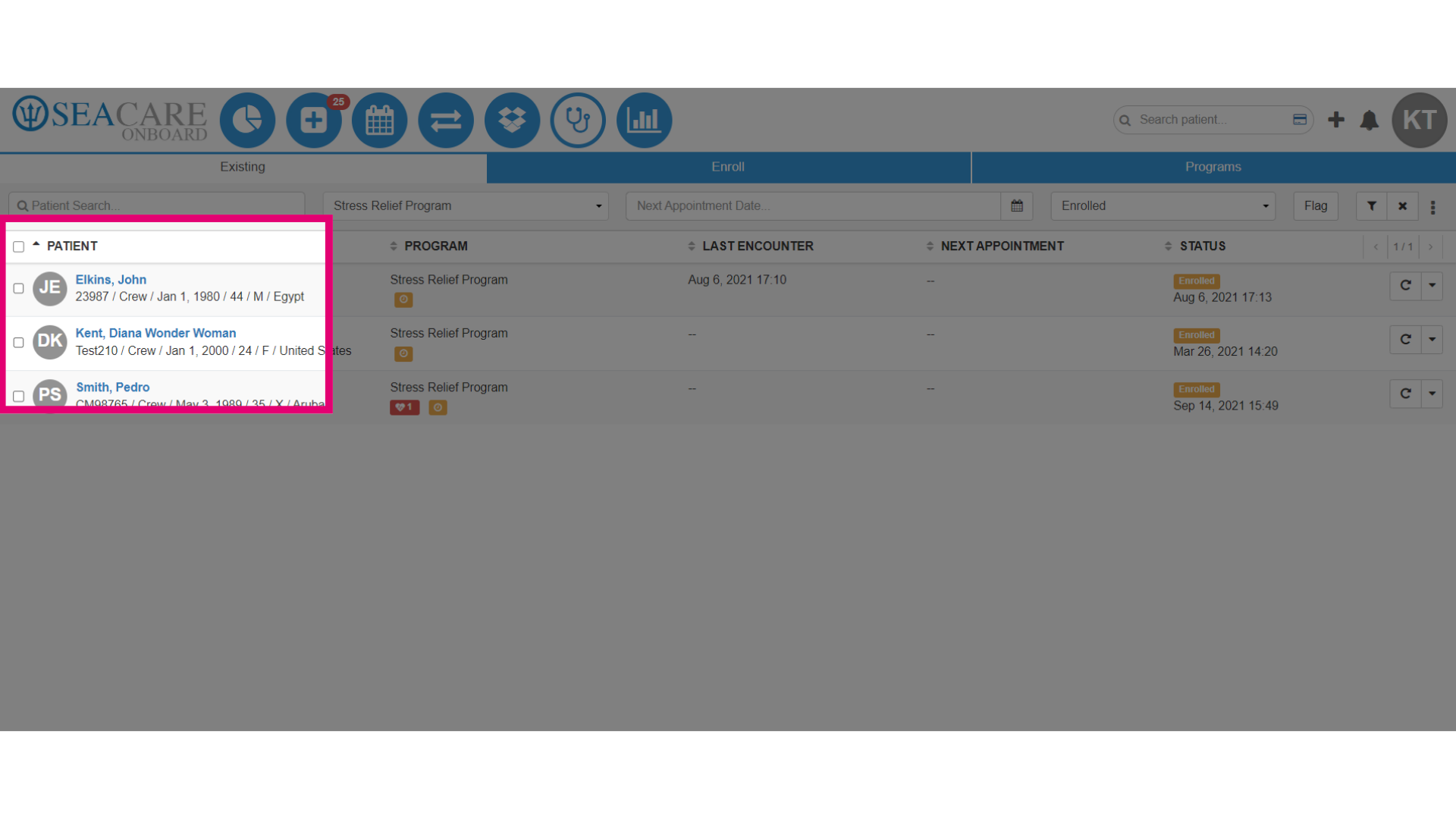 Select the crew member to send the documents