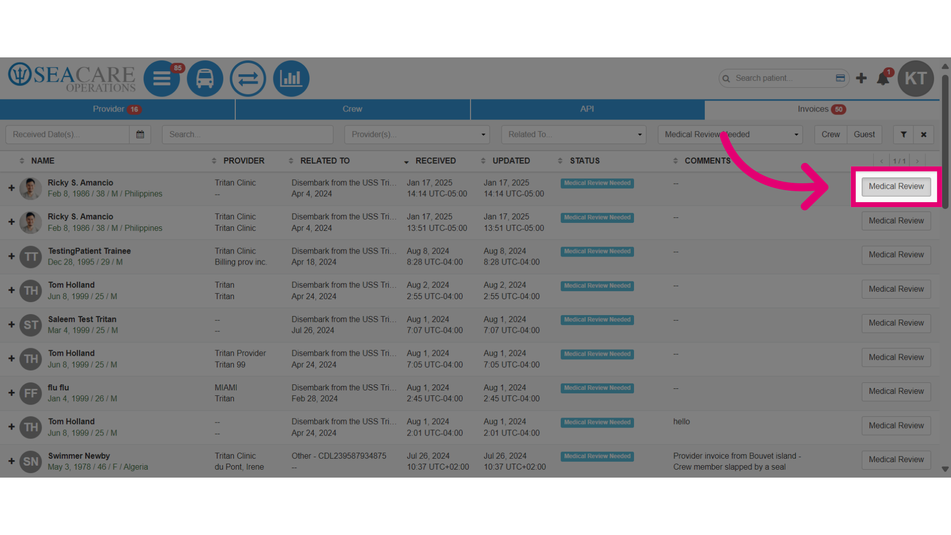 Review the invoice