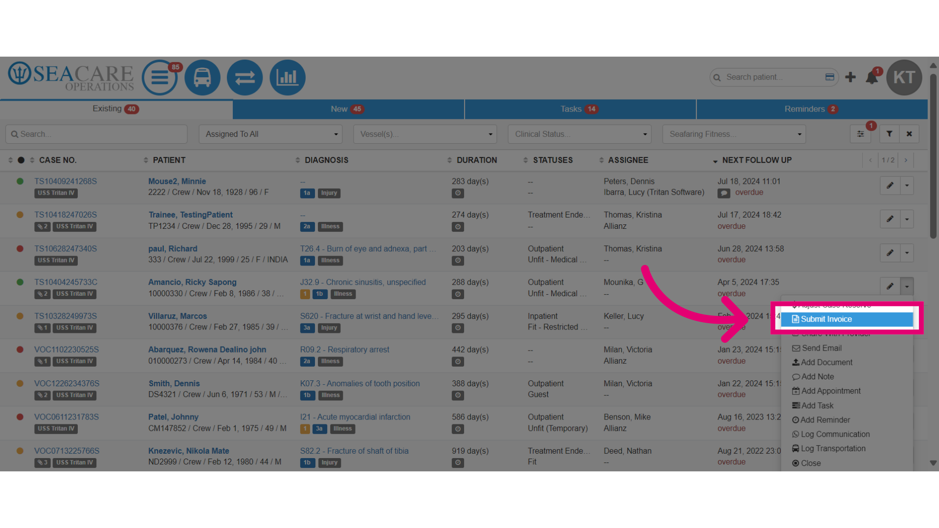 Select 'Submit Invoice'