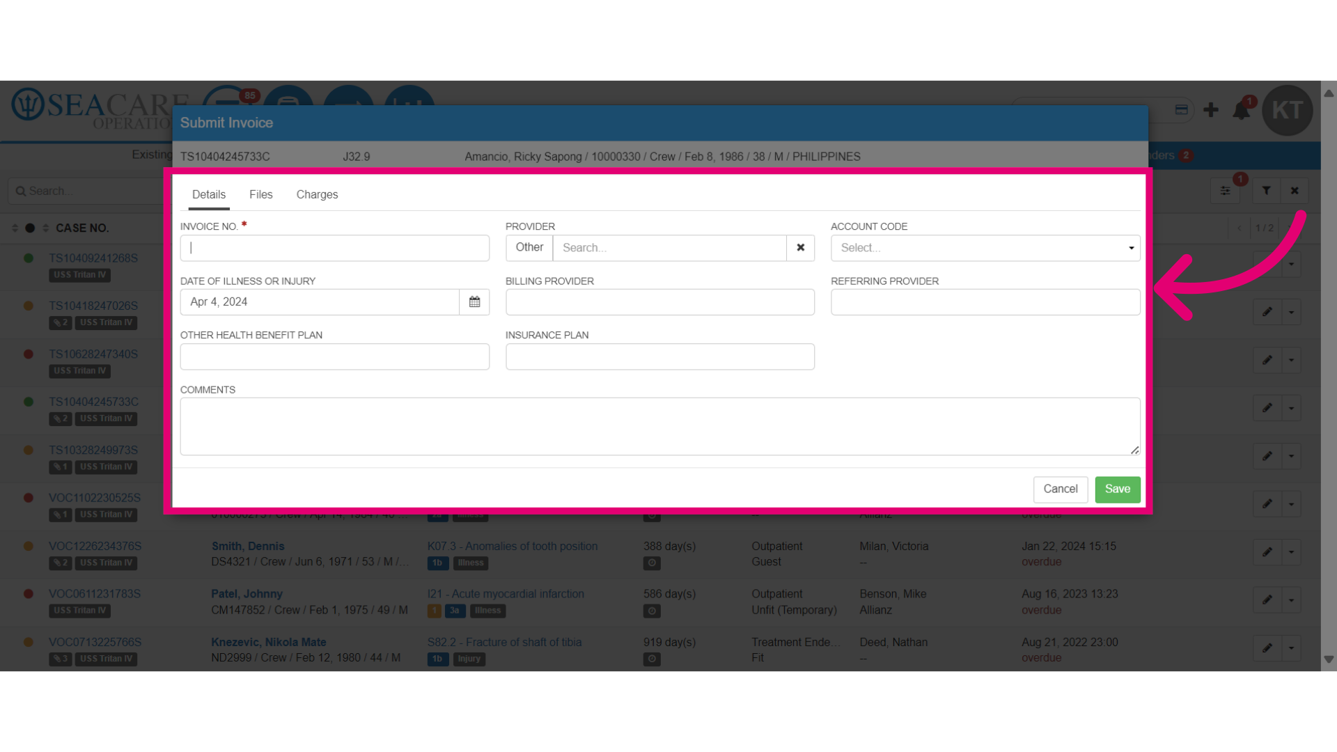 Complete the required fields in the 'Details' tab