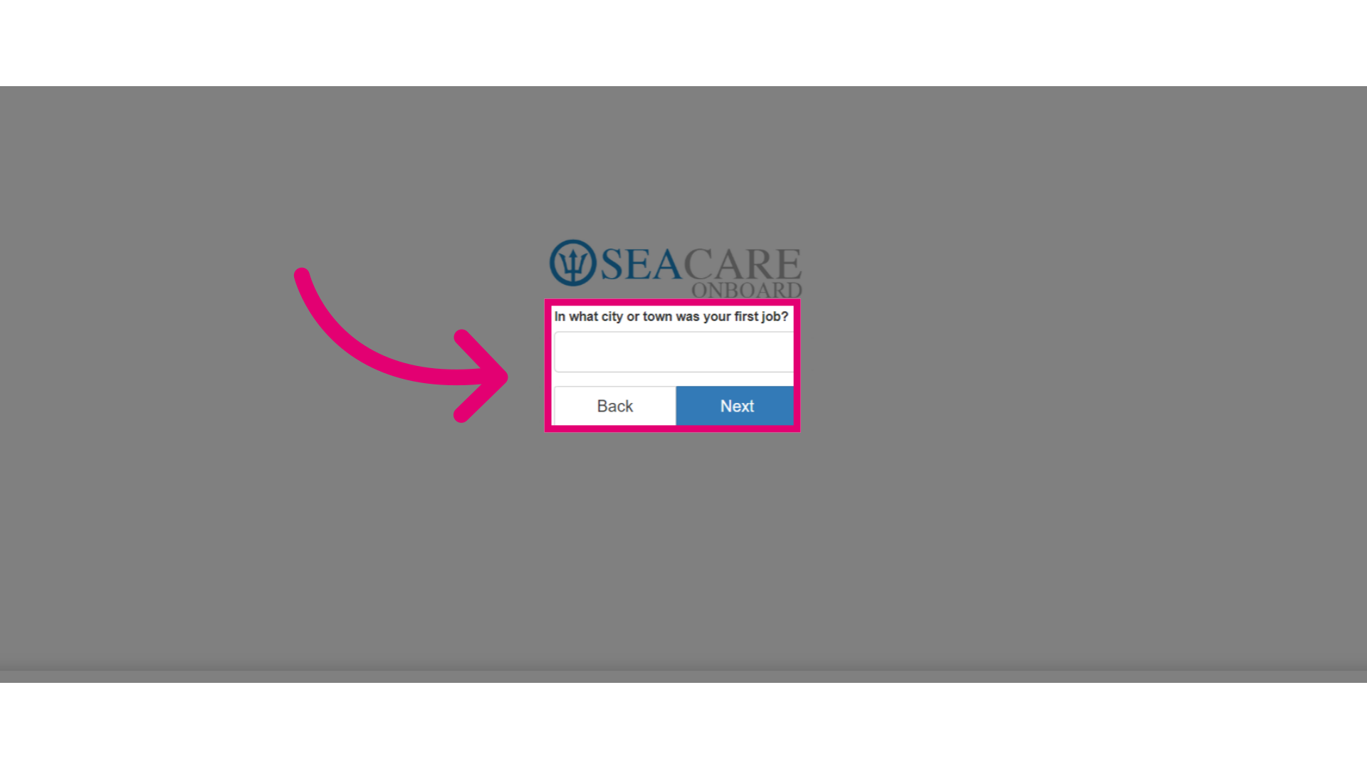 Write the answer to your security question