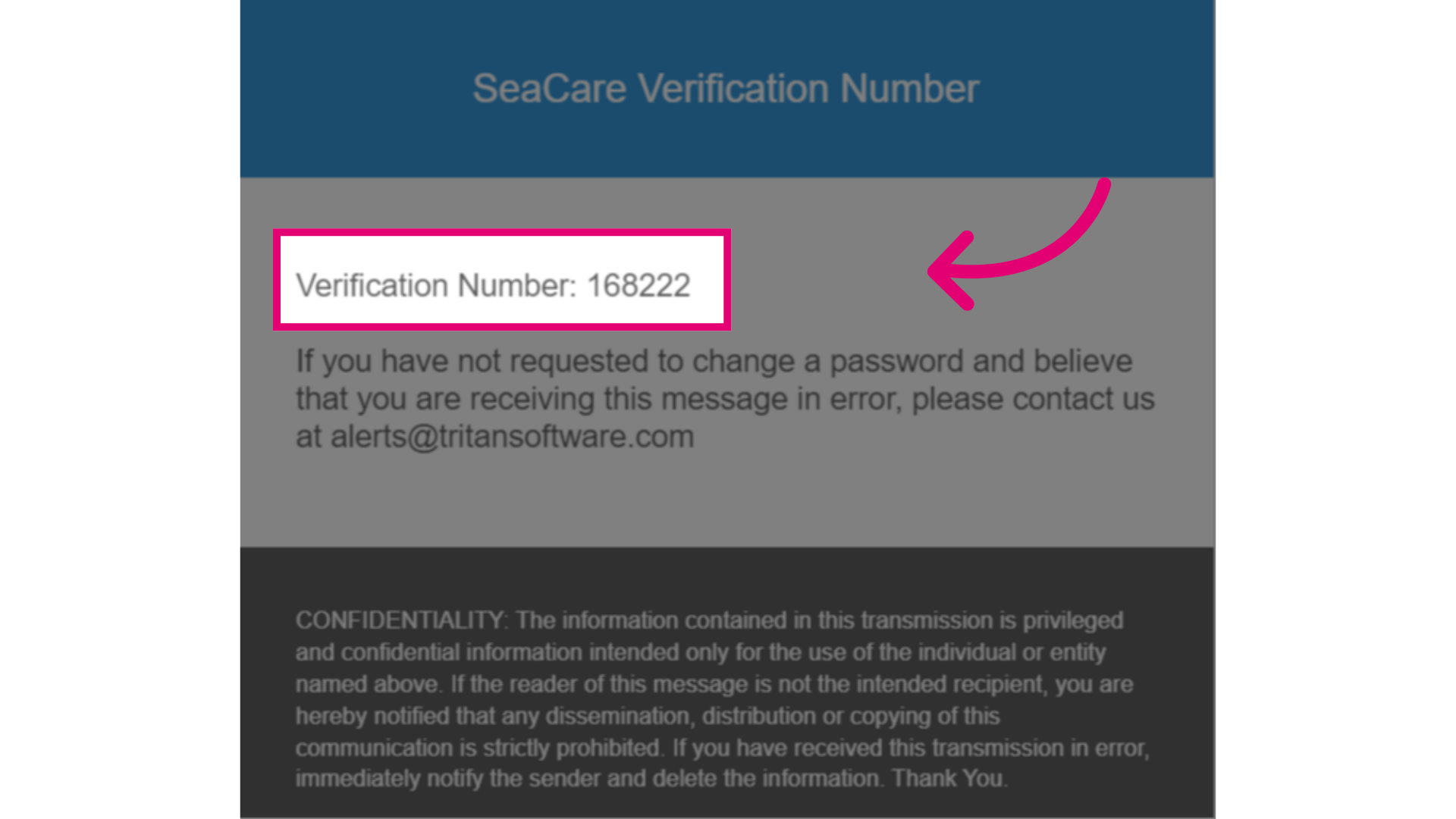 Go to your email to copy the verification number