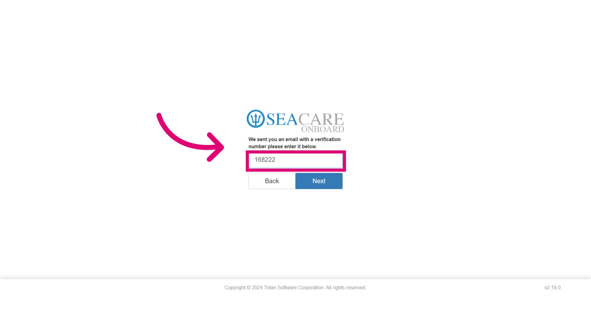 Enter the verification number