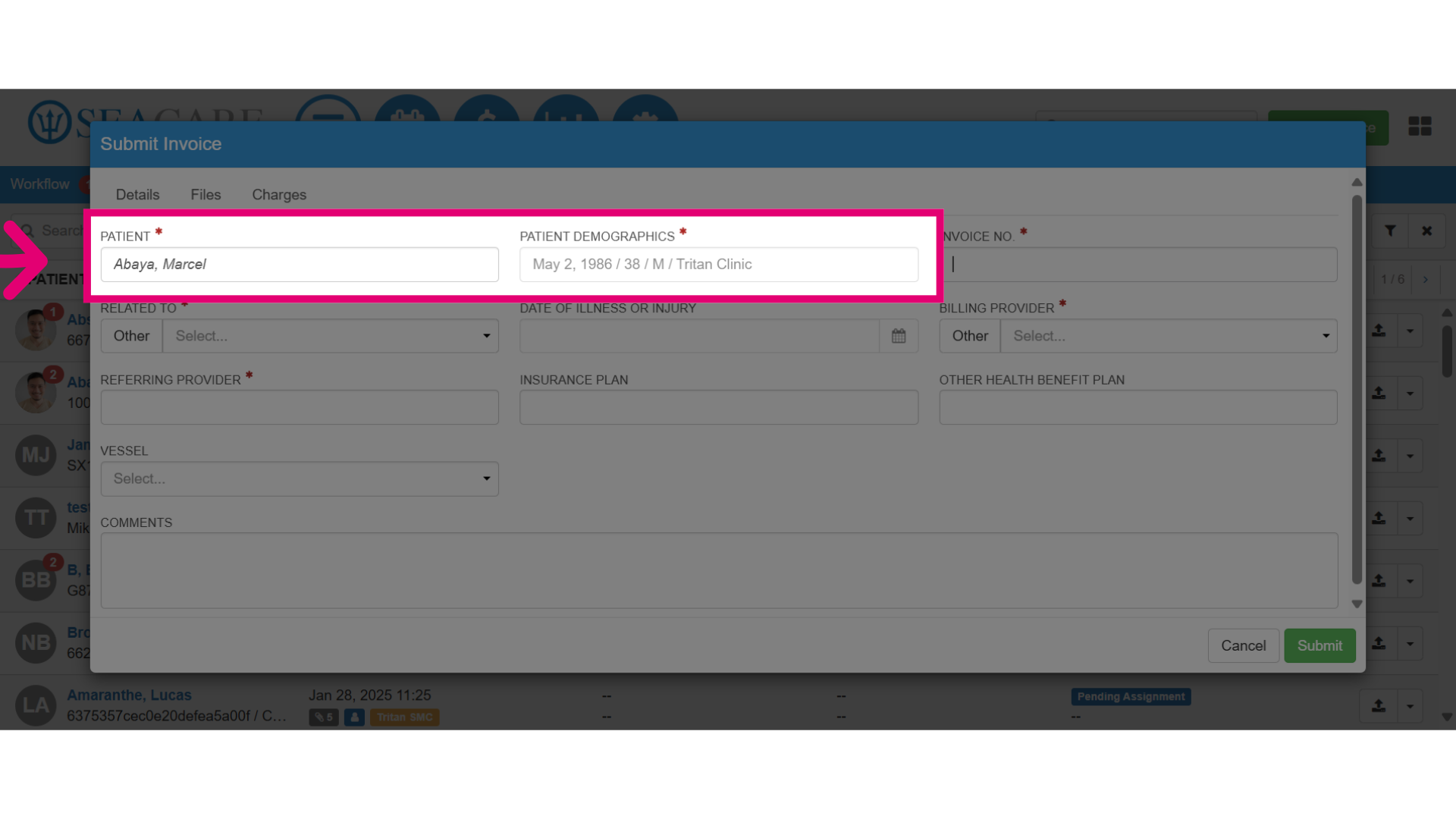 Complete the required fields