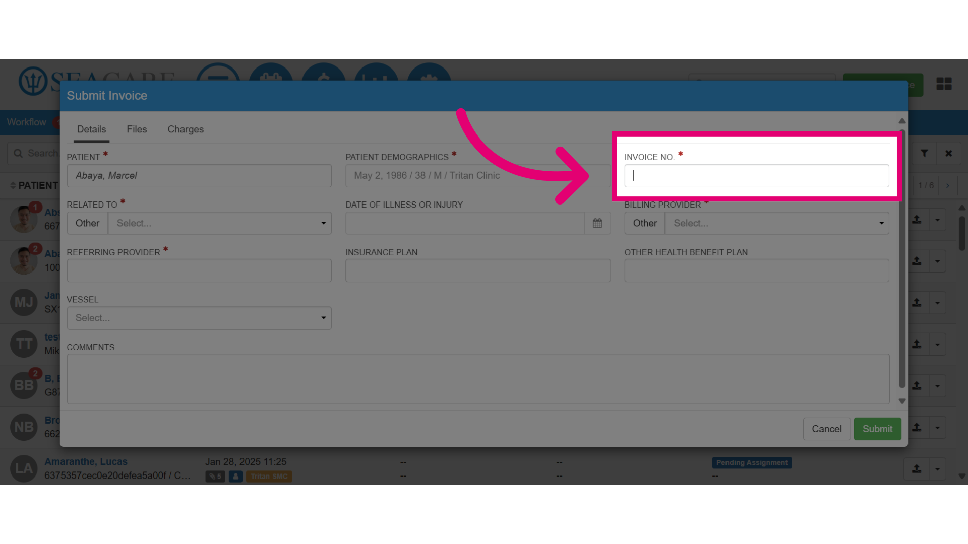 Add the 'Invoice Number'