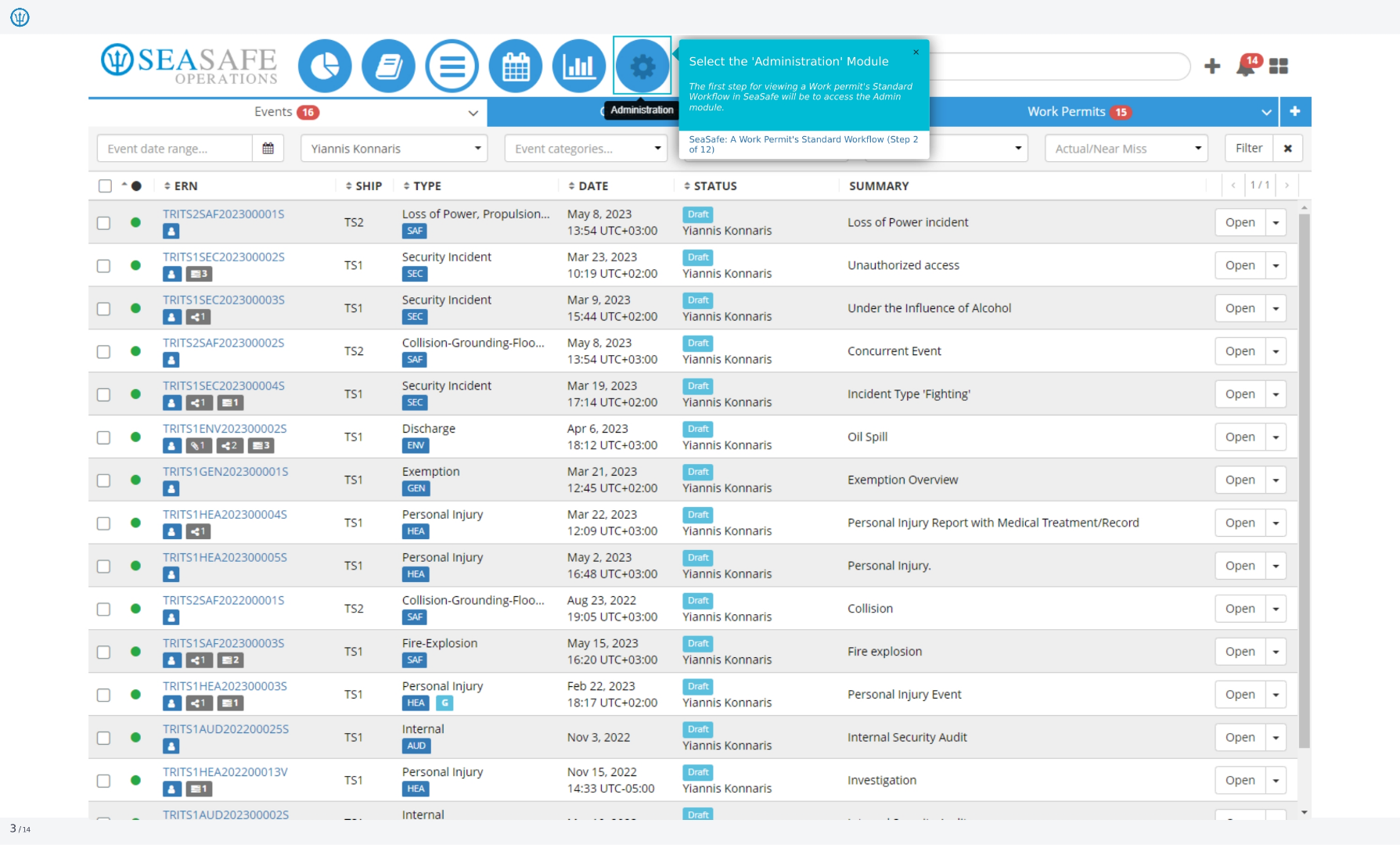 Select the 'Administration' Module