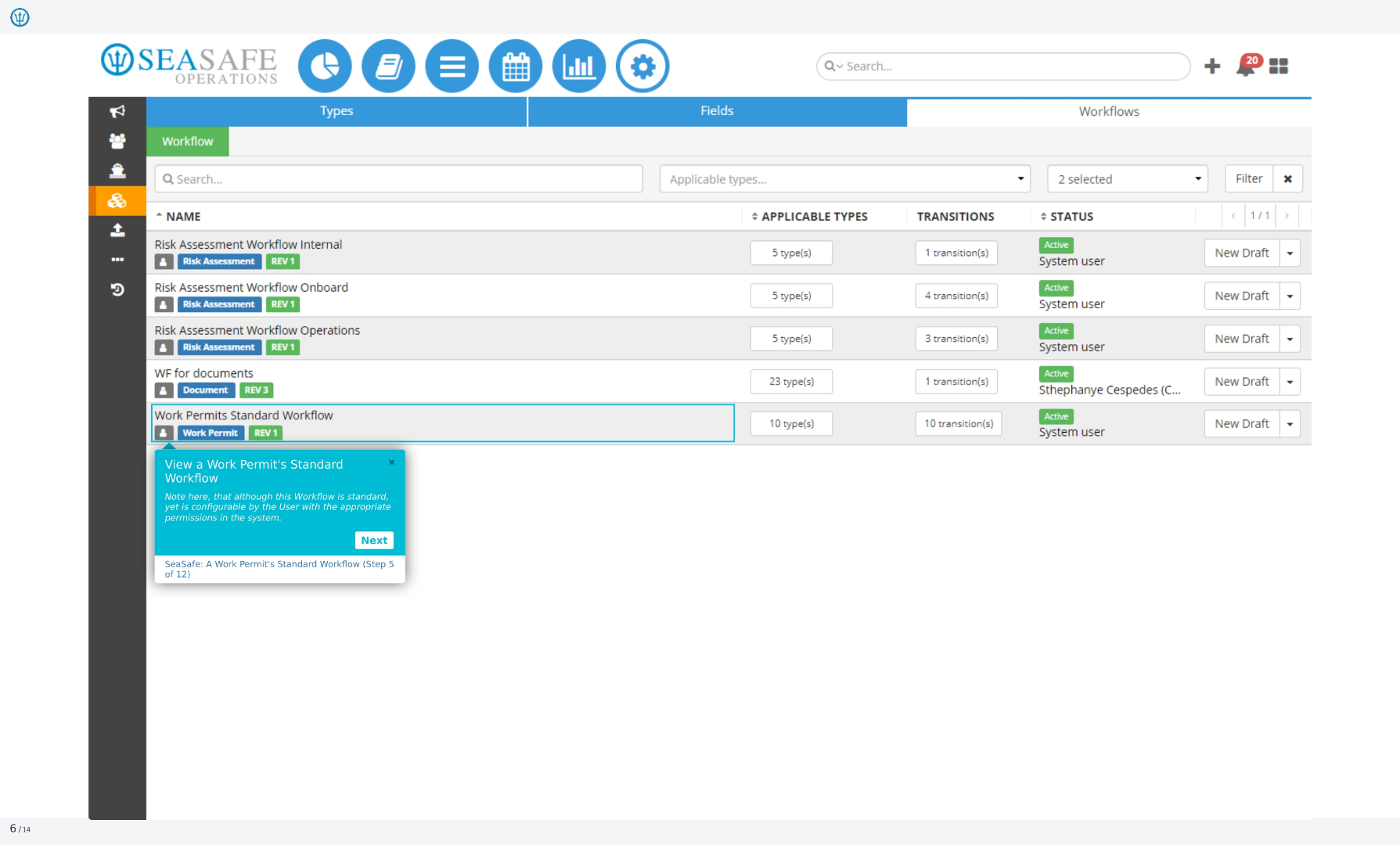 View a Work Permit's Standard Workflow