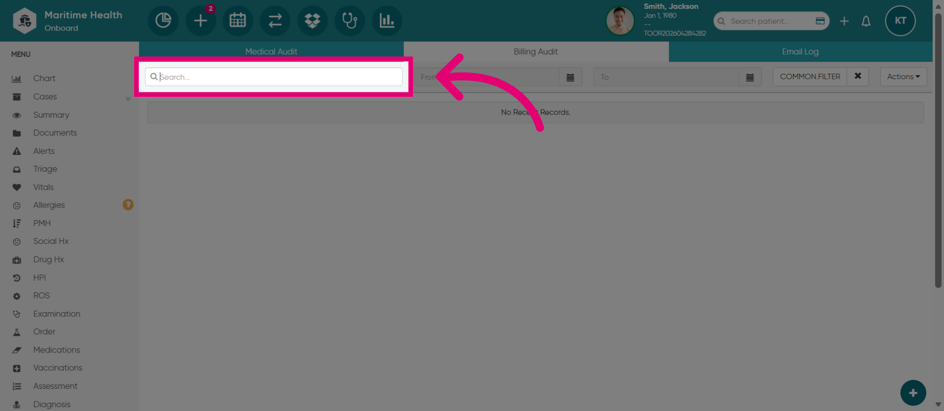 Open Search Field