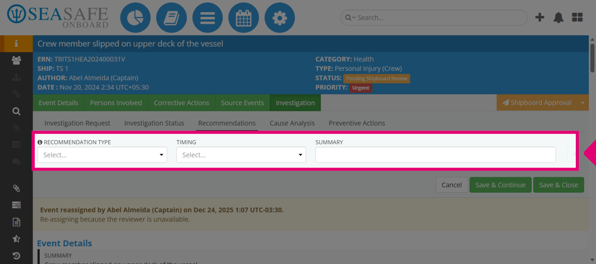 Open Recommendation Options