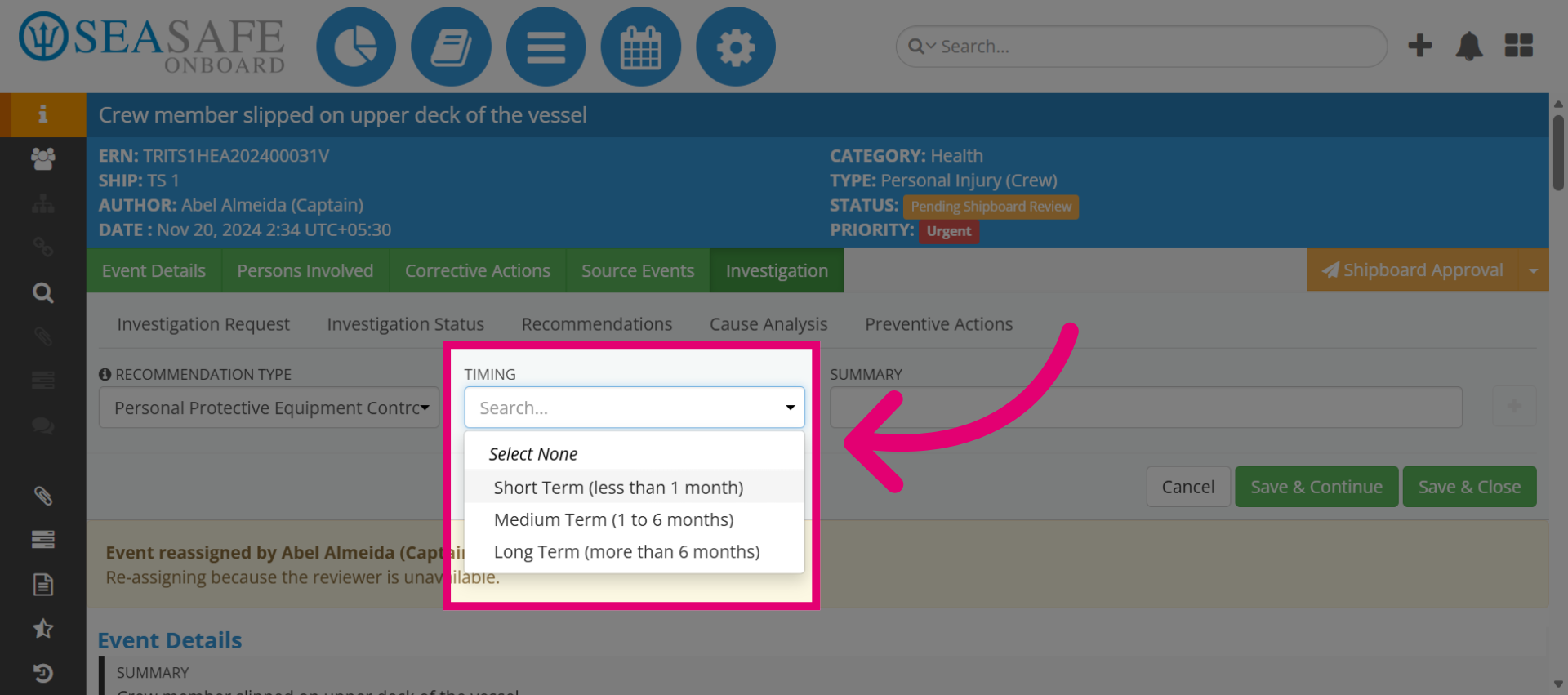 Choose Recommendation Duration