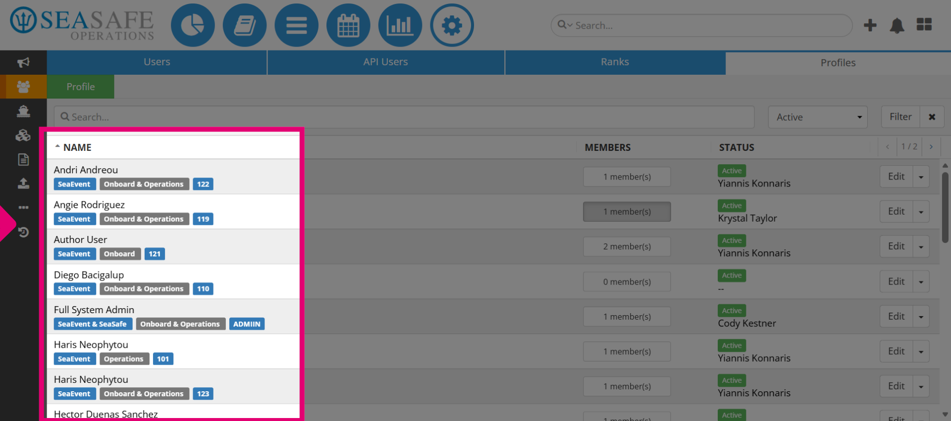 View Profile List