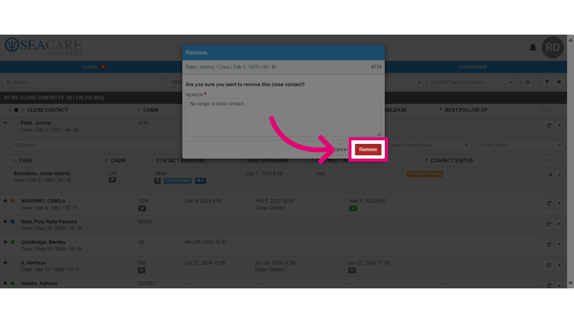 Select 'Remove'