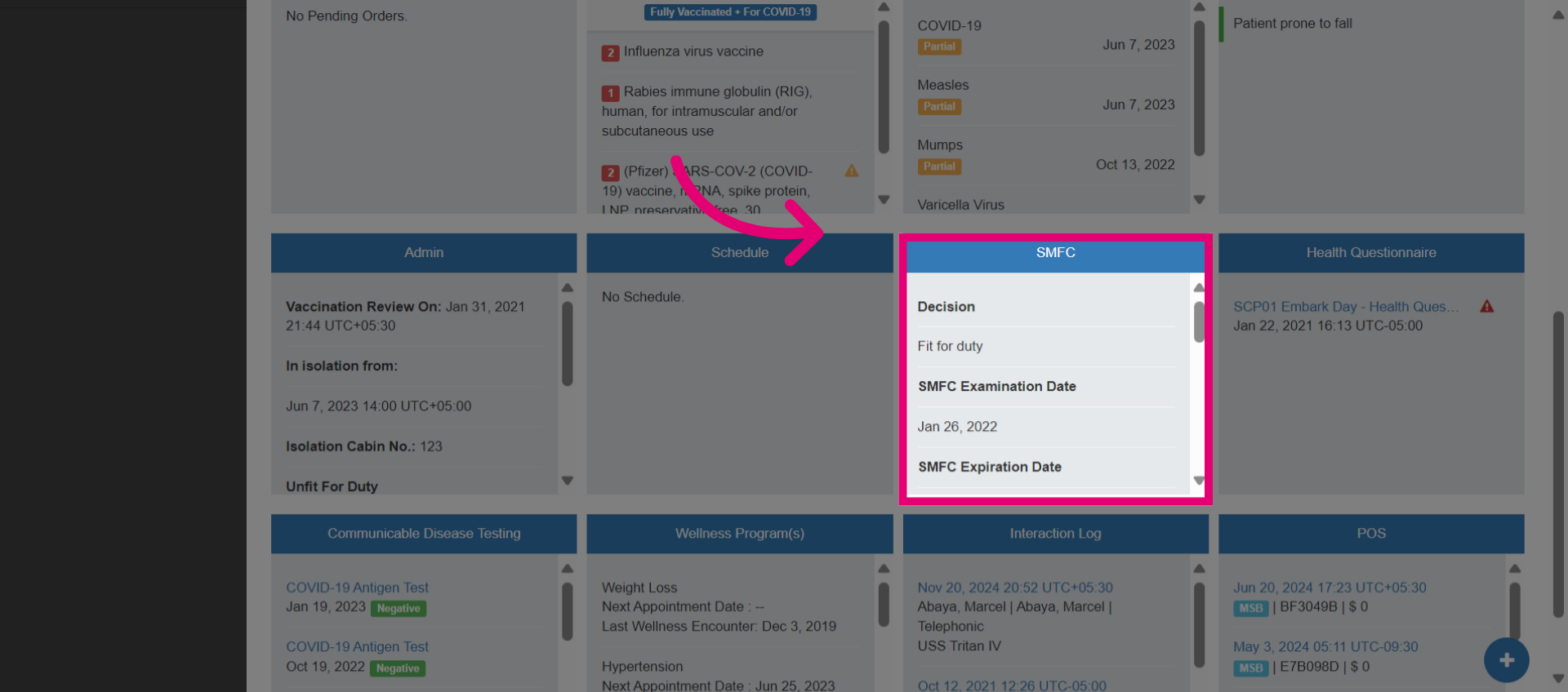 Access the 'SMFC' section