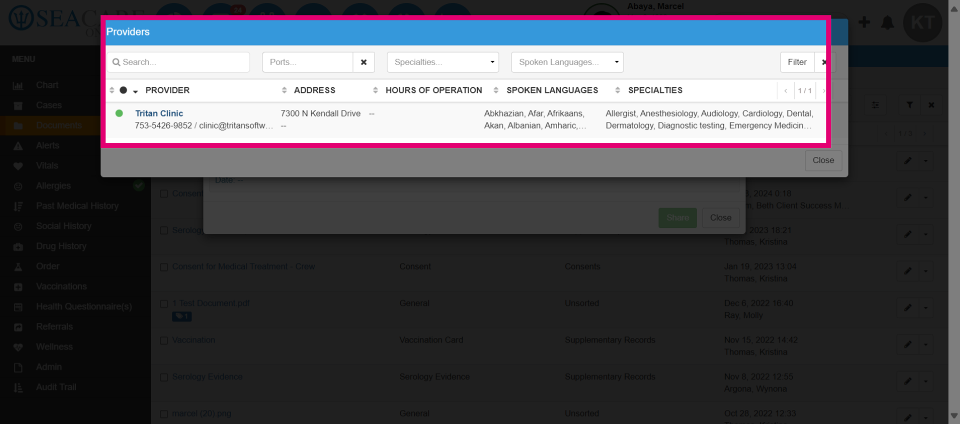 Select the provider