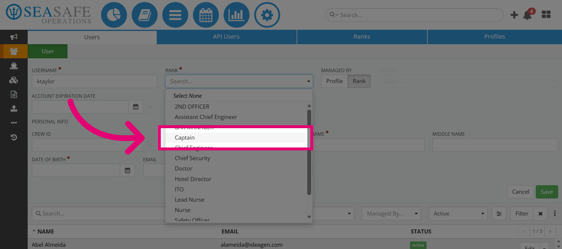 Select User Rank