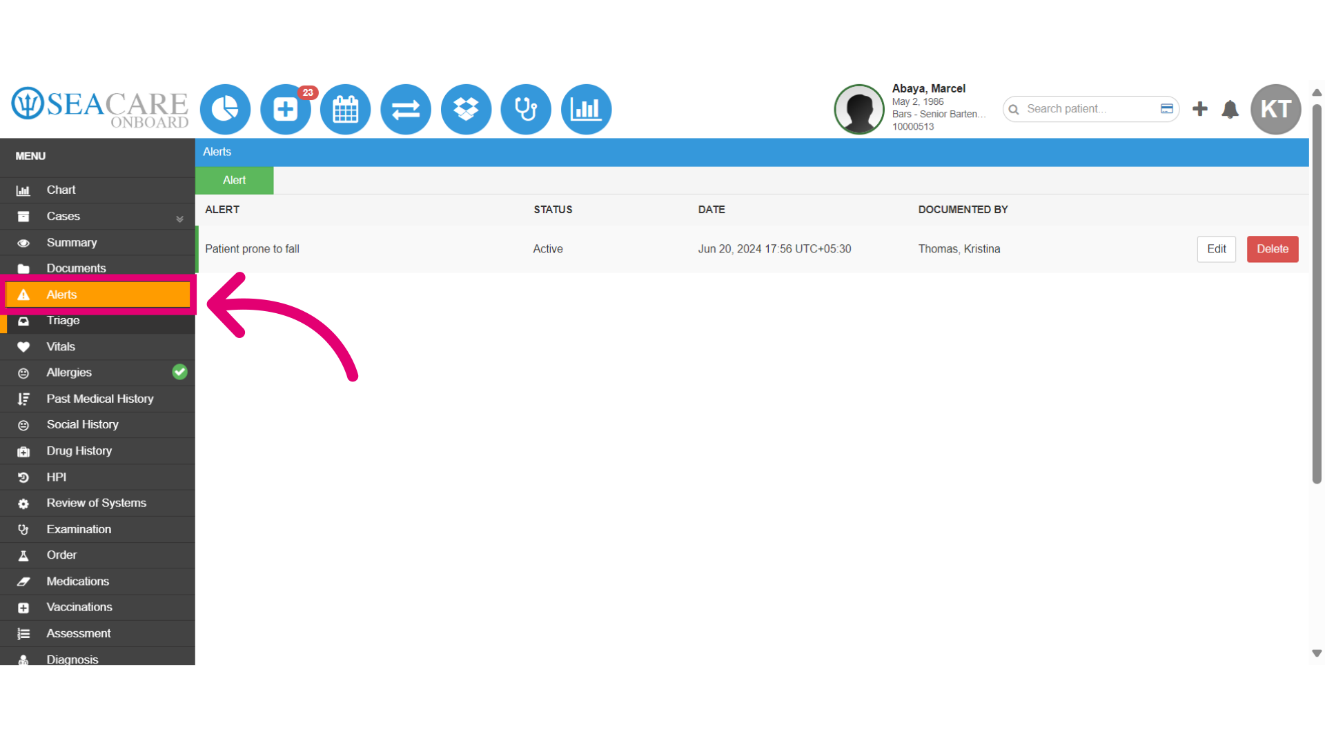 Review 'Alerts'