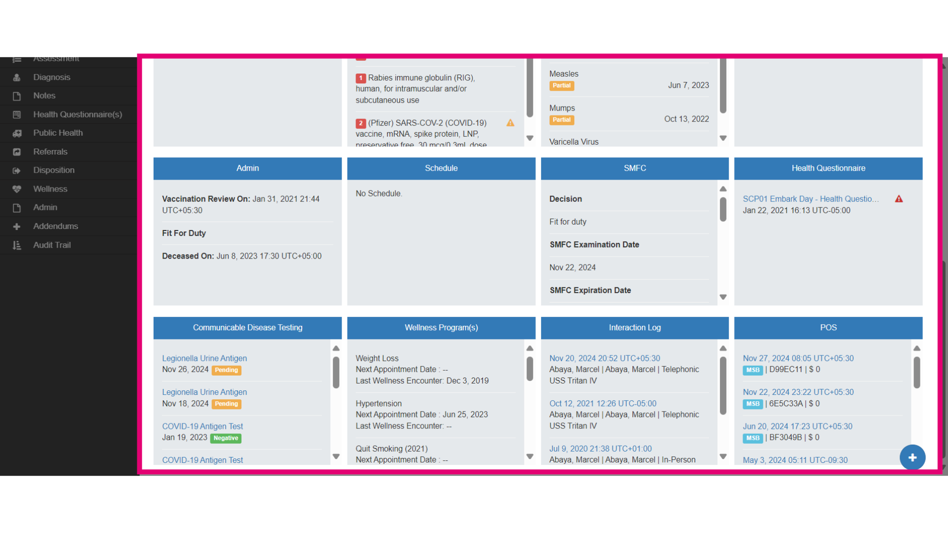 Click 'Interaction Log'