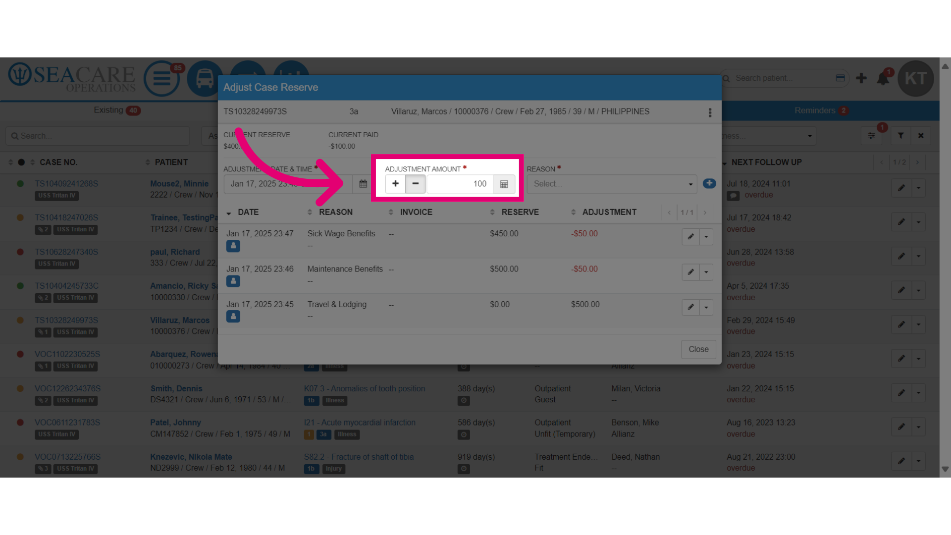 Add the 'Adjustment Amount'