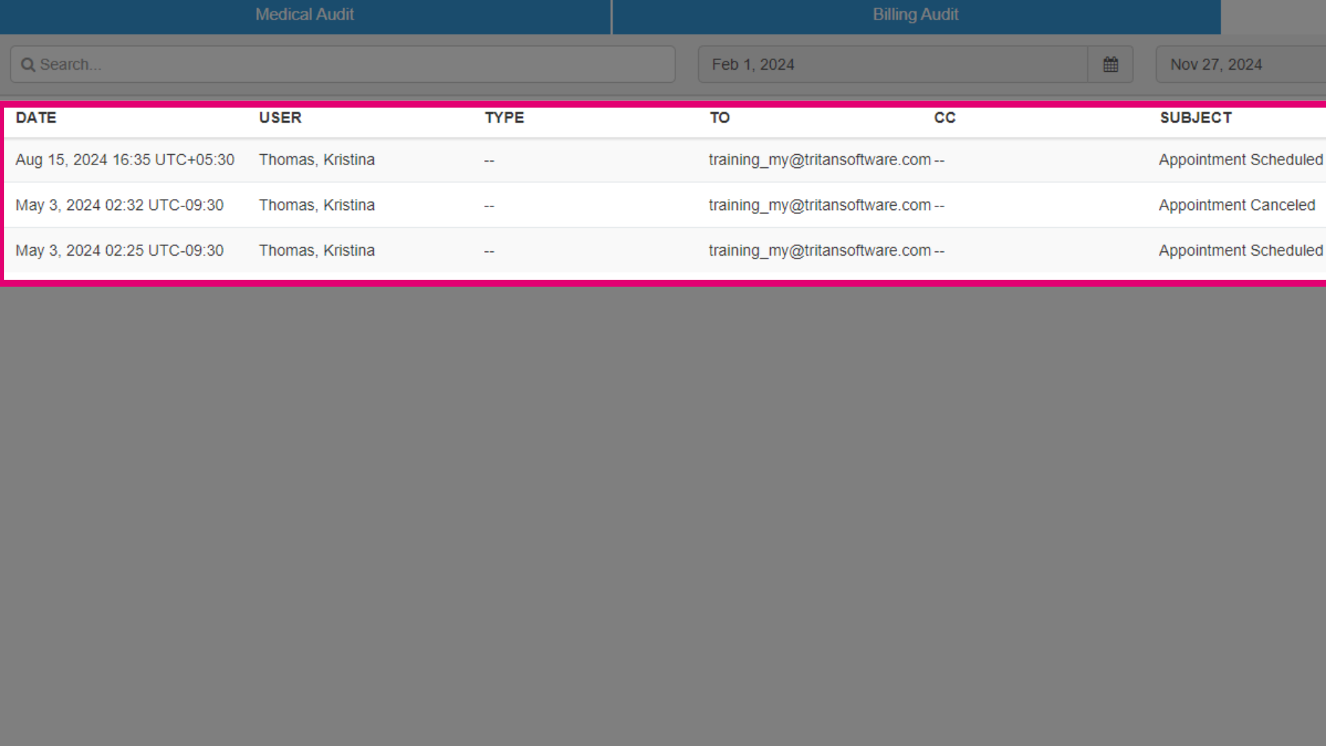 View results