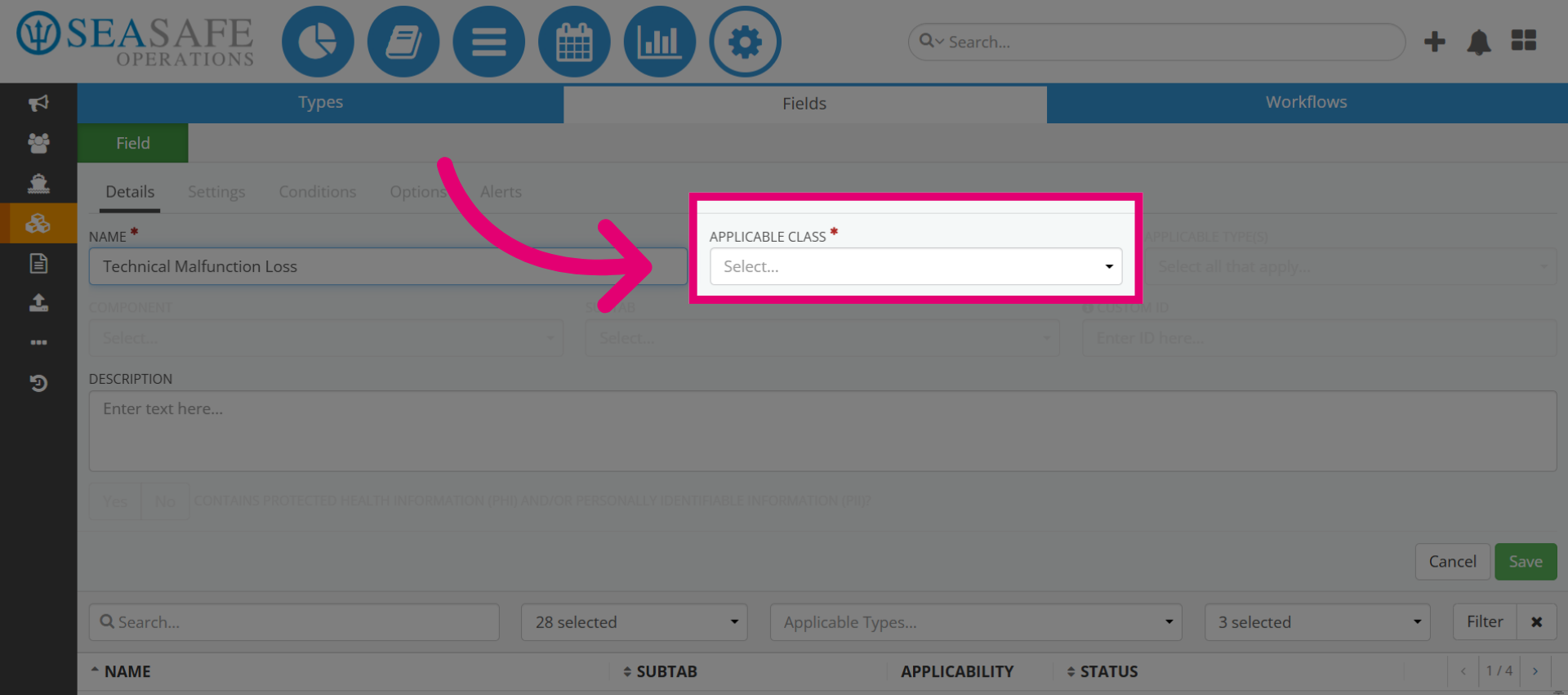 Open the Class Dropdown Menu